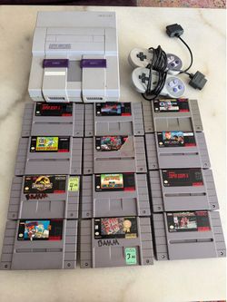 Super Nintendo SNES Bundle w/ Games – Mario, Street Fighter II + More