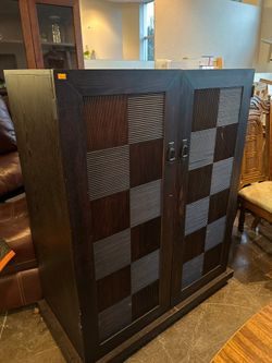 Black Checkered Media Stand