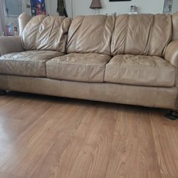 Free Genuine Leather Couch And Oversized Chair 