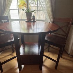 High Round Breakfast Table + 2 Chairs $100-OBO