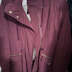 New Sherpa Burgendy Jacket