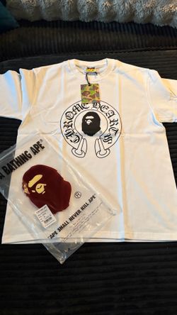 Bape X Chrome Hearts White Tee - Size M