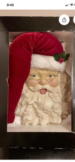Vintage Santa Claus Ceramic Wall Hanging 