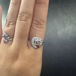 15 14k White Gold 7 1/2 Ring Pink Gem 