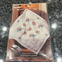 New Vintage 1996 Bucilla Floral Fragrance Lap Quilt Stamped Cross Stitch.  Brand new factory sealed.  Smoke free home 