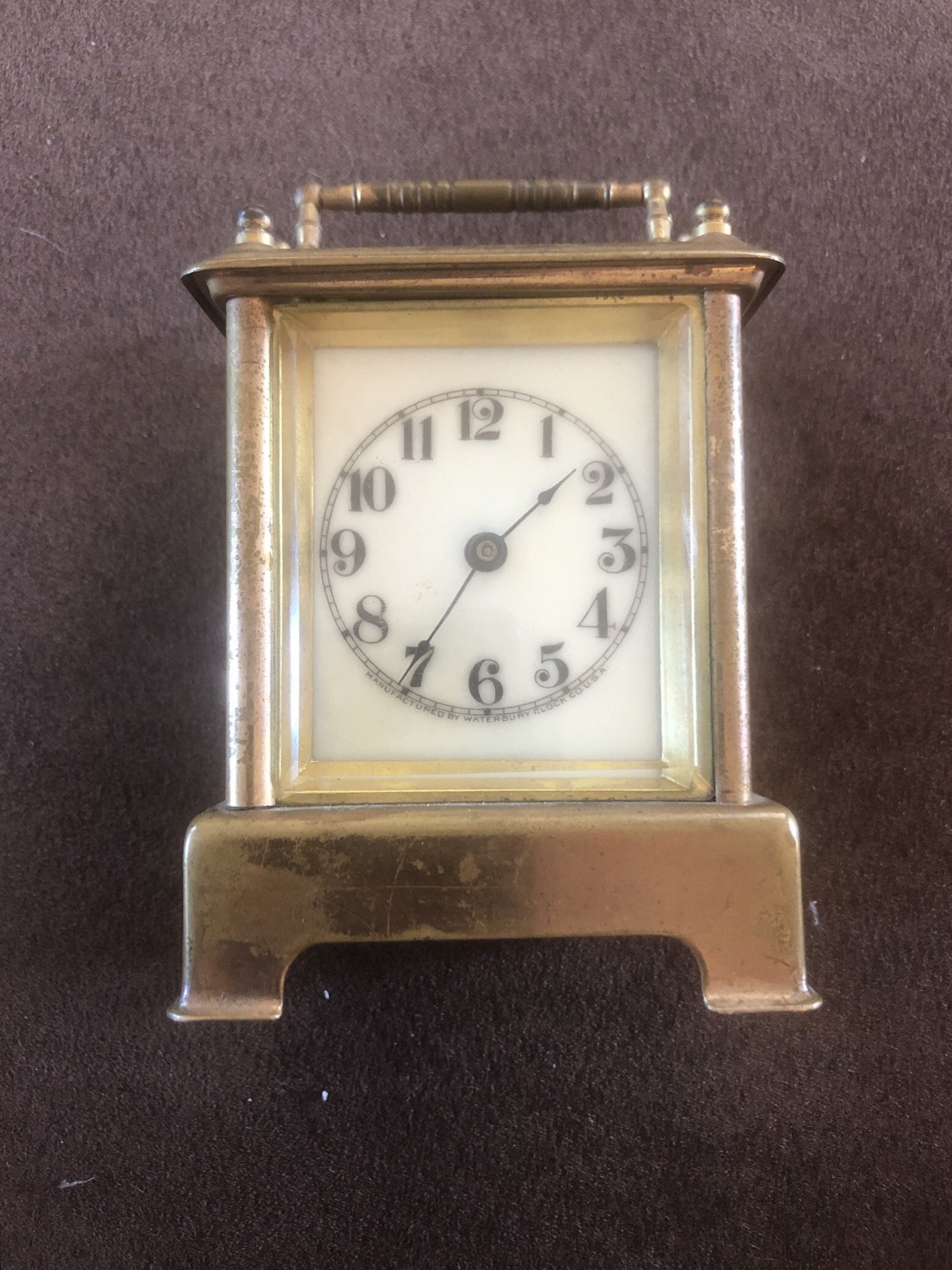 Antique Waterbury Brass Repeater Alarm Clock-Alarm Works-Clock Overwound
