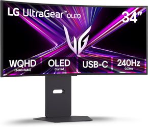 LG 34GX900A-B 34-Inch Ultragear WQHD (3440 x 1440) OLED Curved Gaming Monitor, 240Hz, 0.03ms, NVIDIA G-Sync, VESA DisplayHDR True Black 400, HDMI 2.1,
