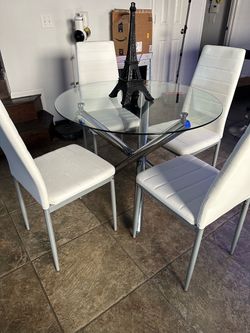 New Kitchen Table Set / Dining Table Set / One Glass Table + 4 Chairs New In 📦  / mesa / sillas / table / cocina