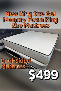 New King Size Gel Memory Foam Mattress Dual-Sided