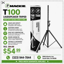 Mackie T100 Heavy Duty Steel Speaker Tripod Stand 120lbs Capacity 74" Height 🚨 Payment Options Available 🚨 No Credit Needed 🚨