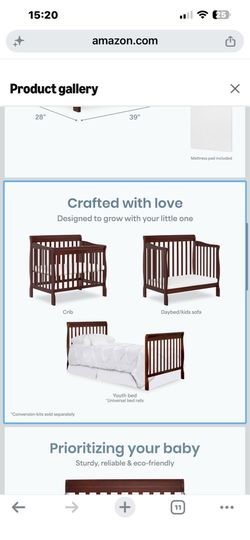 4-in-1 Convertible Mini Baby Crib