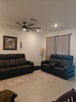 Boynton leather couch and loveseat