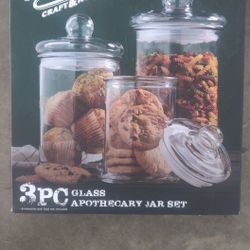 3 New Glass Jar Set