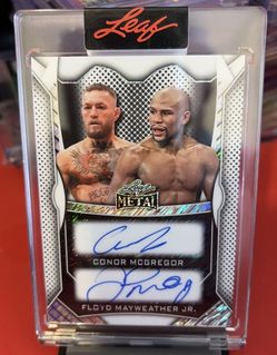 2025 Leaf Metal Authentics Conor McGregor & Floyd Mayweather Jr. On Card Auto /7