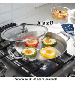 Plancha de 12” de acero inoxidable nueva en caja 🌺 princess house 🌺