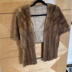 Real Mink Fur Shawl Wrap