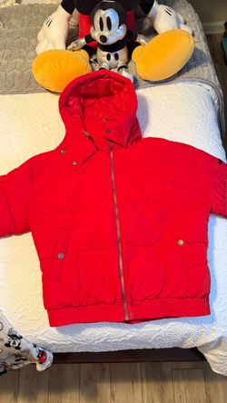 Red Hooded Puffer Jacket