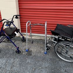 Wheelchair And 2 Walkers