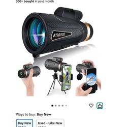 12x60 Monocular Telescope with Smartphone Holder & Upgraded Tripod, High Powered SMC & BAK4 Scope, Birthday Gifts for Men Dad Him Husband Teen, Gifts 