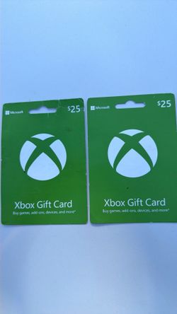 Xbox gift cards.  Code seal intact