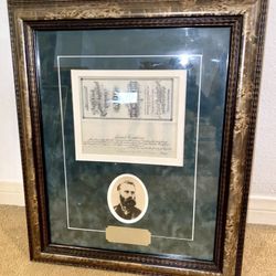 1891 Charles Dow Signing As Trustee Of The ACRI Co. Framed Historical Document