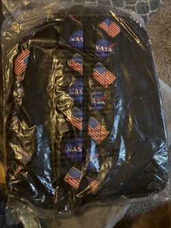 NASA Black Flag All-Over Print Backpack New