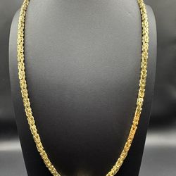 14K Solid Byzantine Chain 24.5” 4.2mm 76.06g