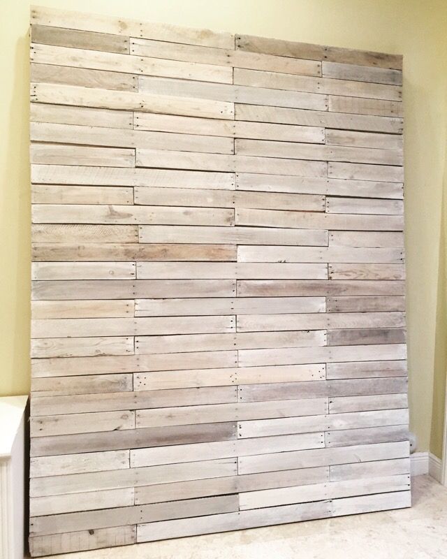 White wash pallet wall