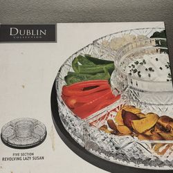 Crystal 5 section plate for appetizers, salads