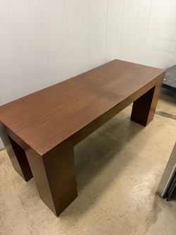 Brown Wood Rectangular Table / Desk