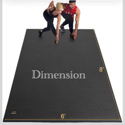 ✌️ GXMMAT Extra Large Exercise Mat 8'x6' Extra Wide Workout Mats for Home Gym Flooring, Non-Slip Thick Durable Cardio Mat for MMA,Plyo,Jump Rope