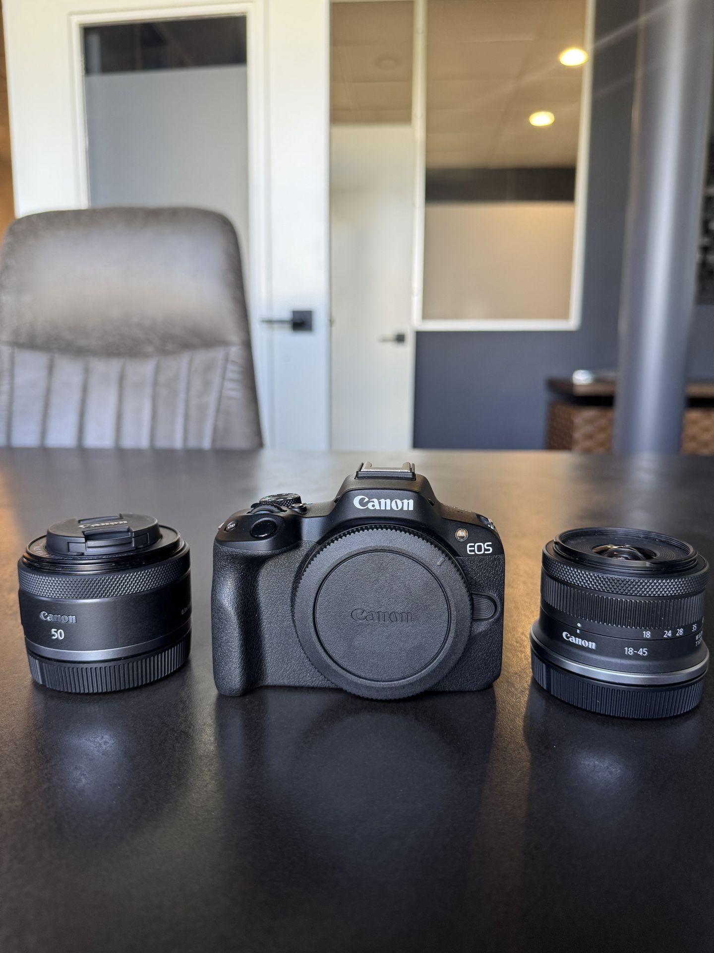 Canon R50 W/ Kit Lens + 50mm lens, K&F ND filter