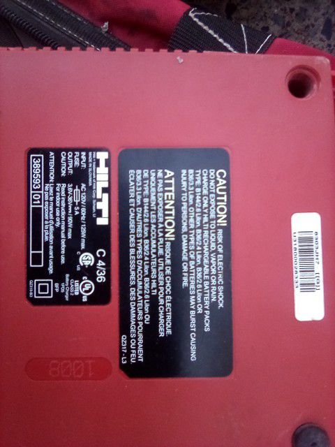 Hilti 14.4 Battery Charger And Battery 