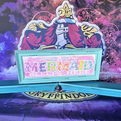 Mermaid Sign Decor 2 Shelves Girls Kid Home Decor Christmas Party Yard Sale Halloween Z