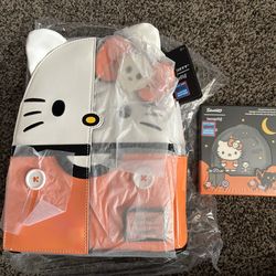 NYCC Limited Edition Sanrio Hello Kitty Skeleton Costume Glow Mini Backpack with pin bundle