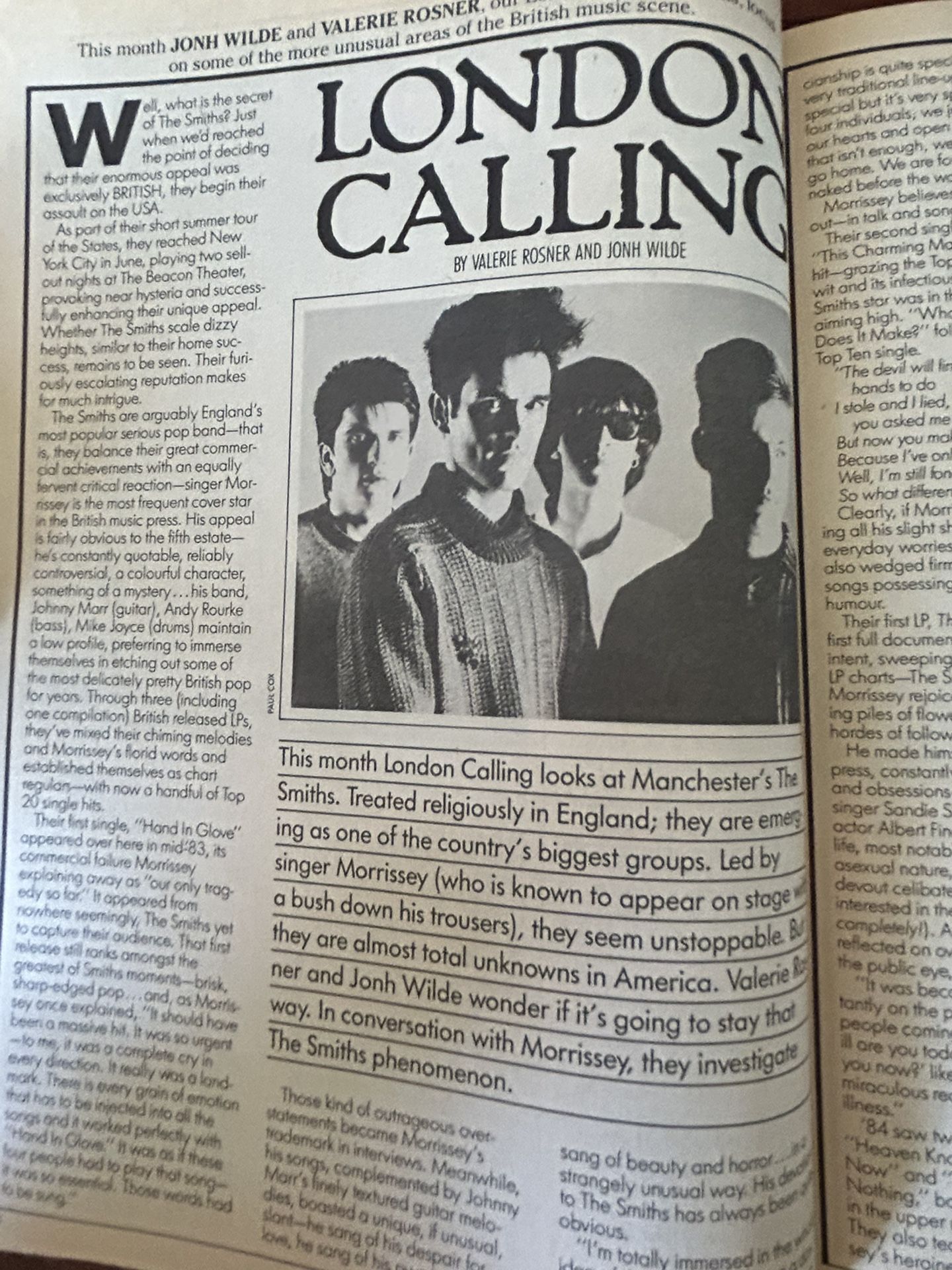 Vintage Tiger Beat Rock Magazine X , The Smiths, Eurythmics, Robert Plant Oct 1985 80’s