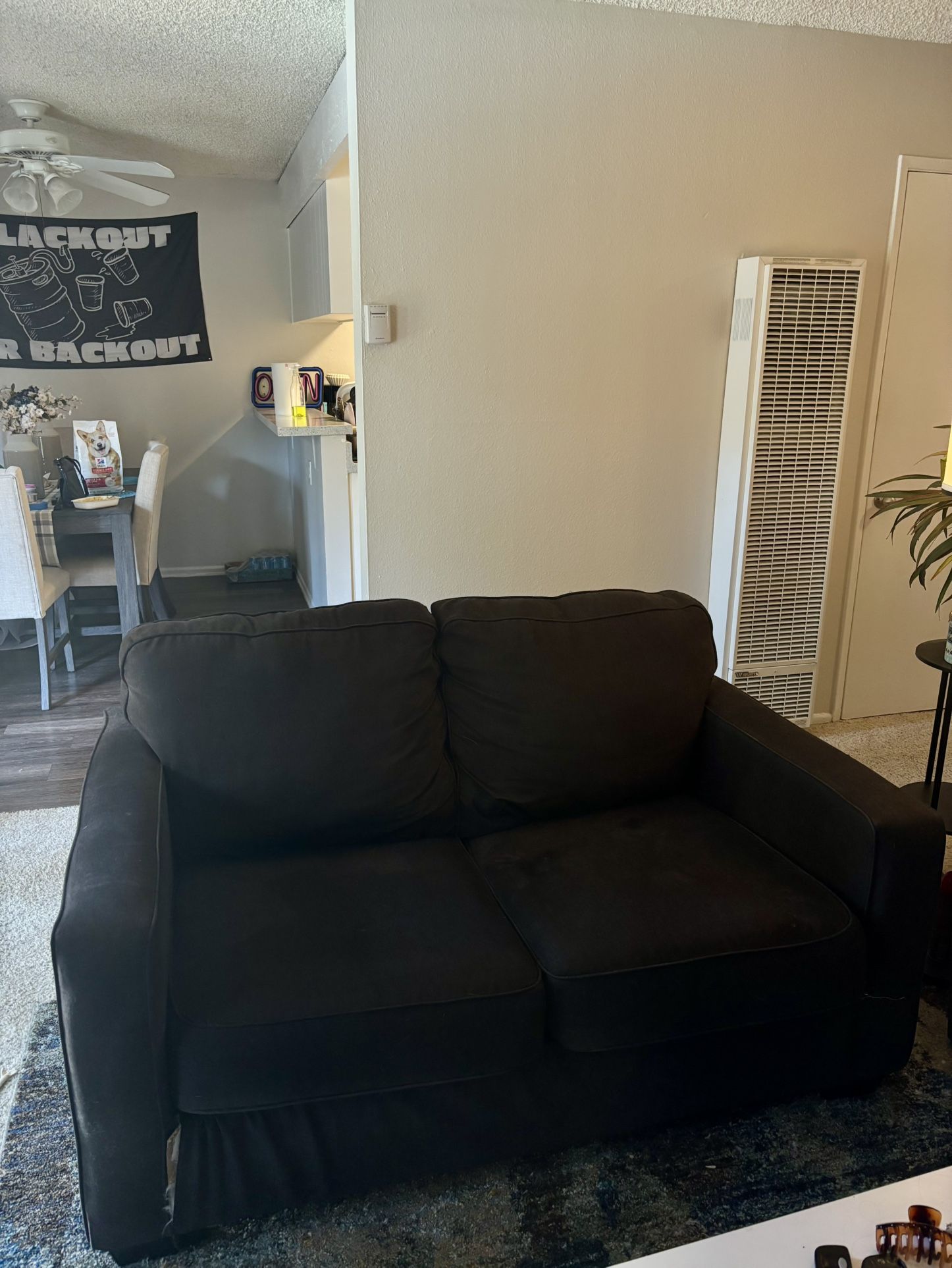 Small Dark Brown Loveseat