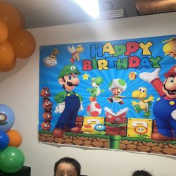 Mario Birthday Banner 