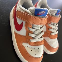 8 C Nike Court Borough Low 2 'Sail Hot Curry' Toddler Good Conditions  Unisex