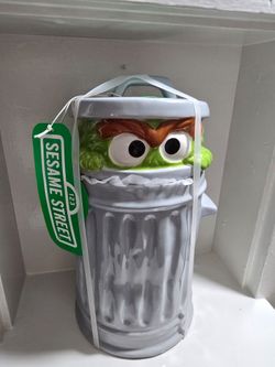 Brand New Oscar The Grouch 12" Ceramic Cookie Jar