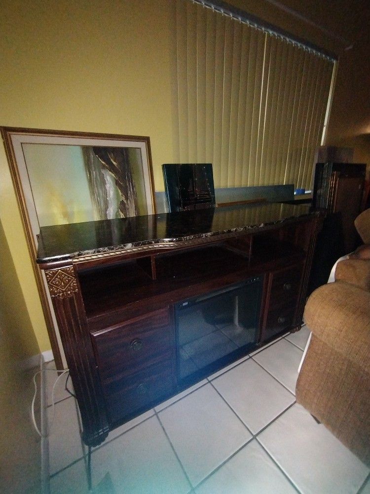 Tv Stand With A Fireplace