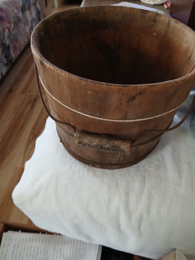 Vintage Or Antique wooden Bucket