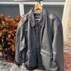 Men’s Flyers Army Air Force Leather Jacket Size Large