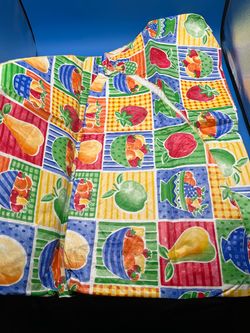 Multicolor fruit print patchwork tablecloth