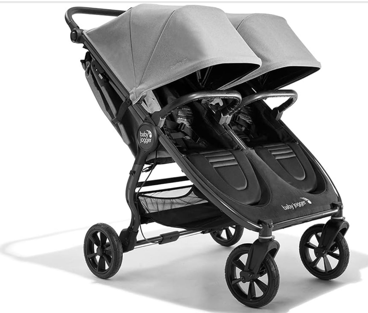 Baby Jogger City Mini GT2 All-Terrain Double Stroller with Forever Air Rubber Tires and All-Wheel Suspension Pike Exclusive Includes Belly Bars Leathe