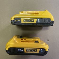 DEWALT 20V MAX Compact Lithium-Ion 2.0Ah Battery Pack (2 Pack) 