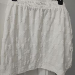 (L) White Skirt Minnie Mouse Pattern This Is A Skirt, Not A Skort As Labeled Wrong New With Tags