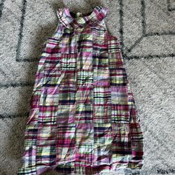 Size 5T Toddler Girls Y2K 2000s mixed plaid print dress