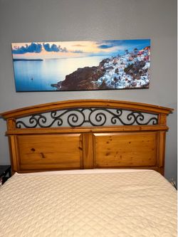 Queen wood  headboard
