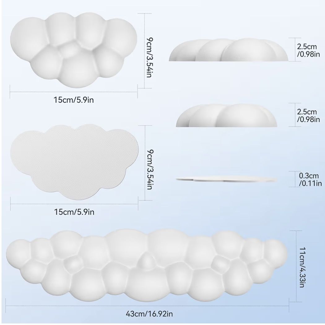 ⌨️ TECKNET Cloud Keyboard Wrist Rest Set – Ergonomic Memory Foam Support 🖥️ Amazon’s Choice